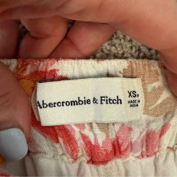 Abercrombie & Fitch Floral Wide Leg Linen Blend Pants XS - Picture 4 of 8